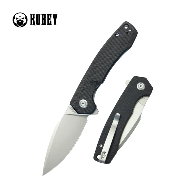 Kubey Calyce Liner Lock Flipper Folding Knife Black